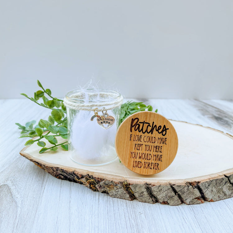 Personalized Pet Fur Keepsake Memorial Jar