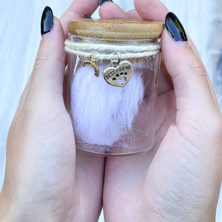 Personalized Pet Fur Keepsake Memorial Jar
