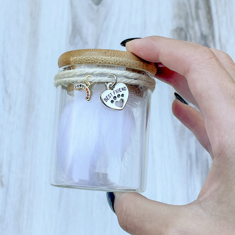 Personalized Pet Fur Keepsake Memorial Jar
