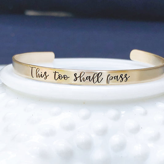 This Too Shall Pass Skinny Stacking Bracelet