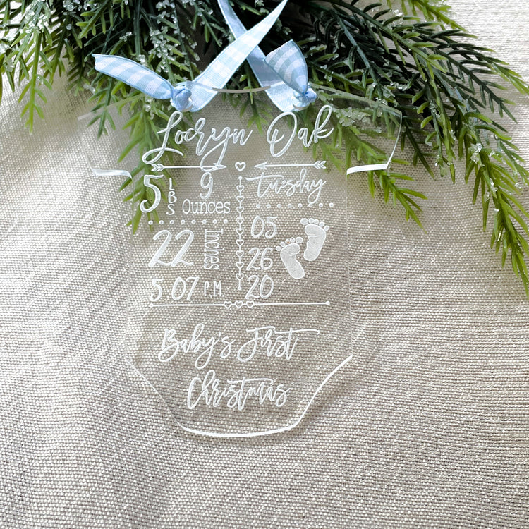 Baby Stats Christmas Tree Ornament