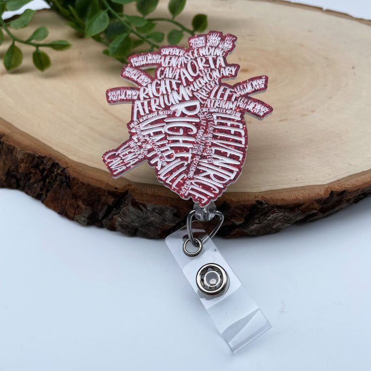 Anatomical Heart Badge Reel, Nurse Badge Reel, Student Nurse Badge Reel, Cardiac Nurse Badge Reel, Nurse Gift, Cardiologist Reel, ICU, ER