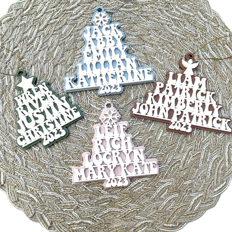 Family Name Christmas Tree Ornament