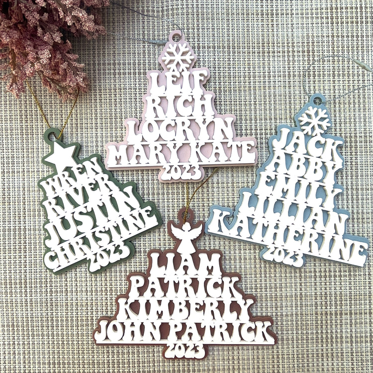 Family Name Christmas Tree Ornament