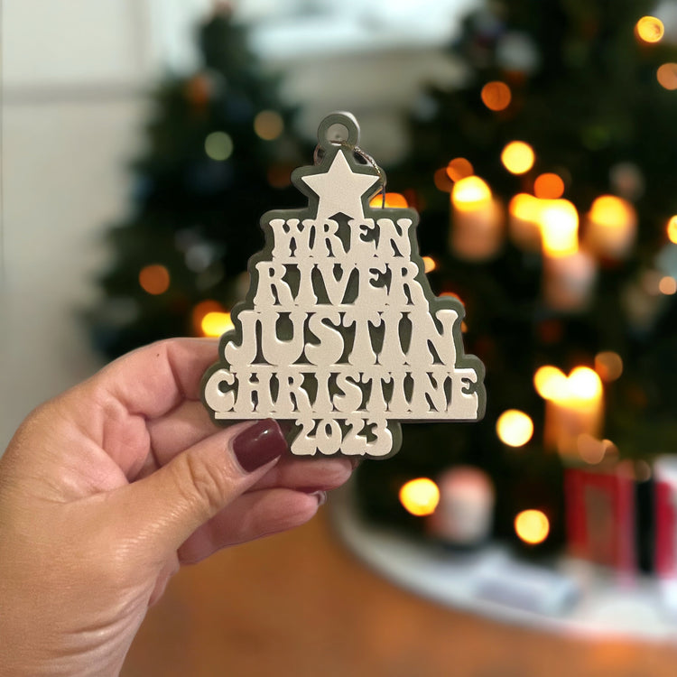 Family Name Christmas Tree Ornament