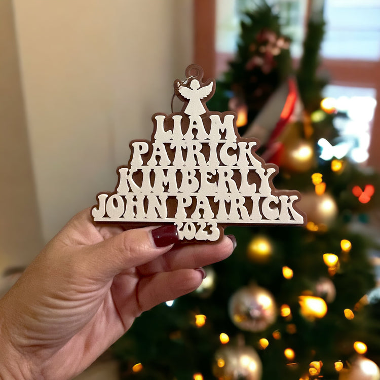 Family Name Christmas Tree Ornament