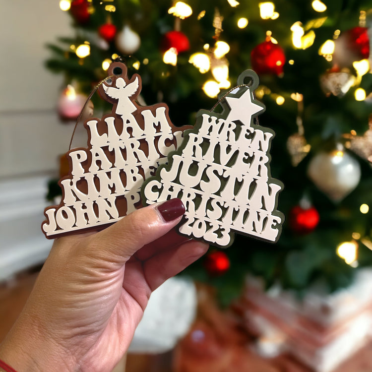 Family Name Christmas Tree Ornament