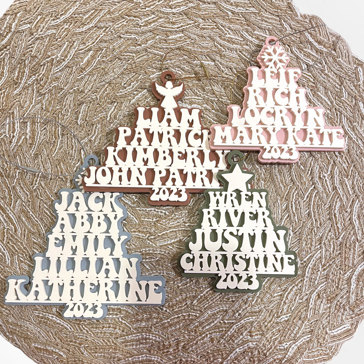 Family Name Christmas Tree Ornament