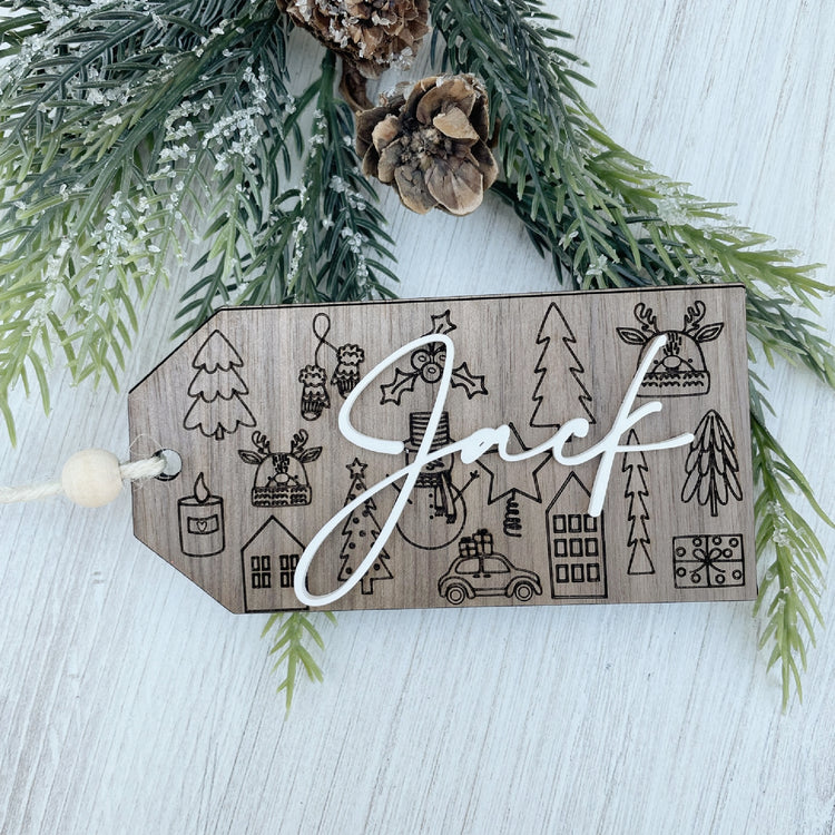 Personalized Christmas Stocking Tag with Name
